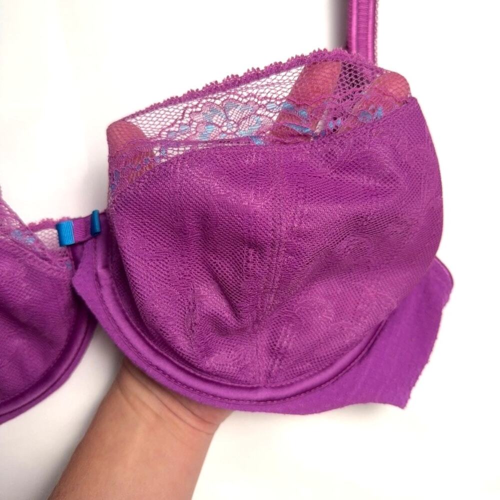 Chantelle Women’s 34D Purple Lace Balconette Underwire Bra - Picture 5 of 11